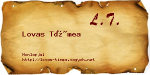 Lovas Tímea névjegykártya